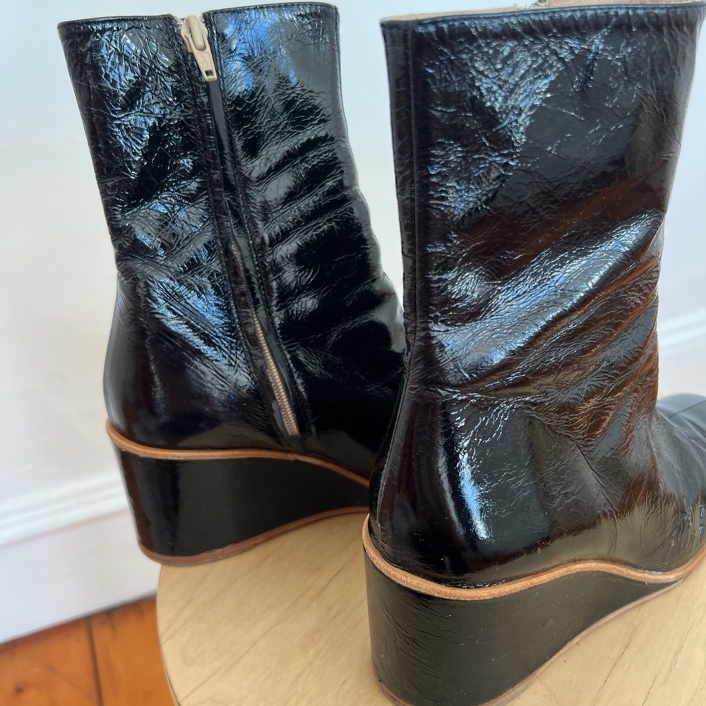 Black Patent Leather Paloma Wool Ankle Boots - Picture 2 of 7